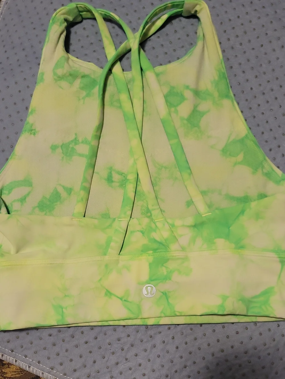 lululemon athletica Neon Lime Tie-Dye Active Bra